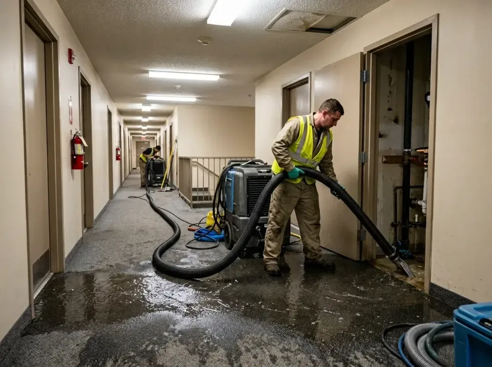 multi-unit-apartment-hallway-f-005 — frequently asked questions, Emergency Burst Pipe Water Extraction & Removal in Bonduran…